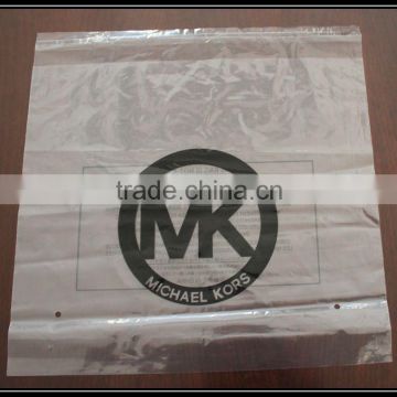 plastic self adhesive LDPE bag with black logo printing