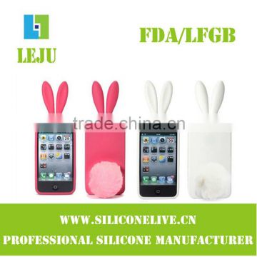 colourful rabbit ear silicone mobile phone case