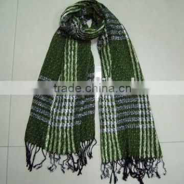 Jacquard wrinkle silver scarf