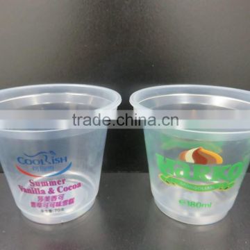 Wholesale High Quality 180ml Plastic Disposable Transparent Ice-cream Cup and Lid with SGS Testing