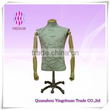 Fabric mannequin with wooden hand