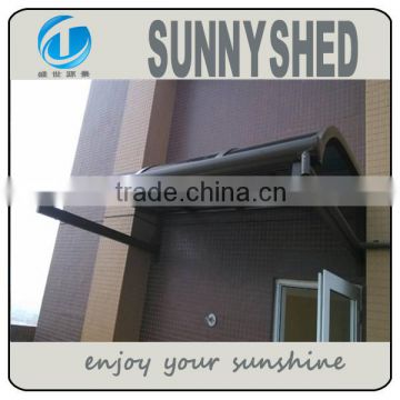 DIY window awning made of aluminum frame polycarbonate roof