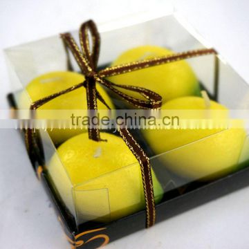 4pcs lemon fruit shape scented candle