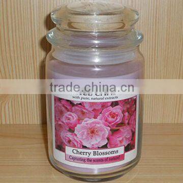 candle in glass jar, many different scent or unscented, color candle for home decoration