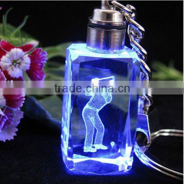 Crystal Key rings 3D LED Keychain For New Year Gift