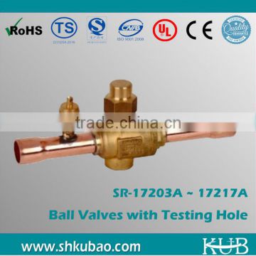 New standard brass ball valve with testing hole SR-17211 1-3/8 inch35 cm welding wholesale and retail