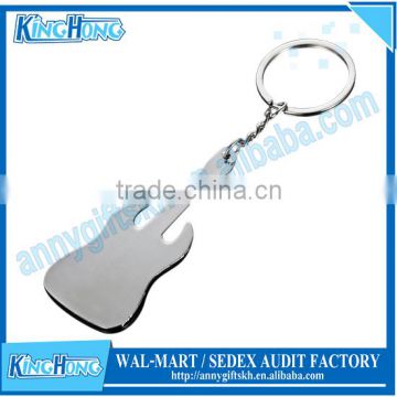Customized Promotional high end custom shaped metal Guitar Keychain