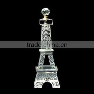 2016 Hot new products Eiffel tower shaped clear crystal perfume bottle