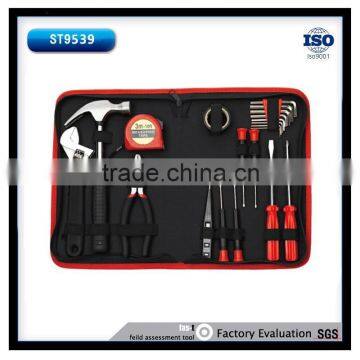 21PCS tool sets 6'' combination plier testing pen 6*4'' screwdrivers hex keys 8'' adjustable wrench