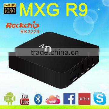 Hot model MXG R9 rk3229 Smart TV Box Android 4.4 1g 8g mini mx rk3229 android tv box