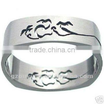 Nice Stainless Steel Cut-out Tribal Ring