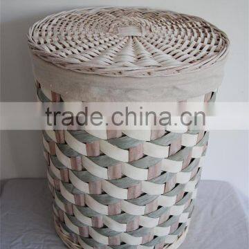 willow laundry basket with lid and liner