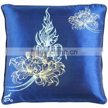 RARE Pillow Case Cushion Covers Silk Art Fabric Painting THAILAND FLOWERS