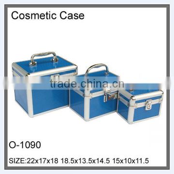 3pcs sets blue color metal cosmetic compact case
