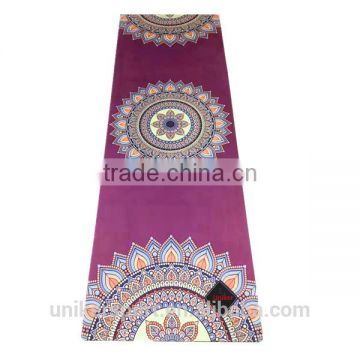 Latest new design natural rubber Suede fabric top yoga mat