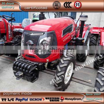 Tractor FN604C, 60hp,4000X1500X1900mm, wheel tread 1220mm, 8.30-20/12.4-28 tyre, 2 hydraulic valves, power steering