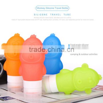 Creative design travel cream container monkey silicone tube