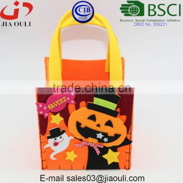 Halloween decorations with handle non-woven fabric bag, halloween felt bag