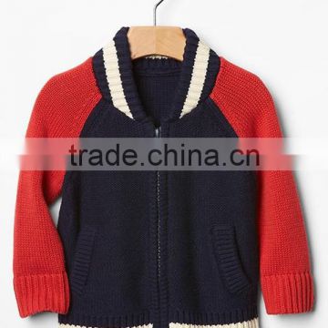 Varsity full zip sweater jacket for infant boys