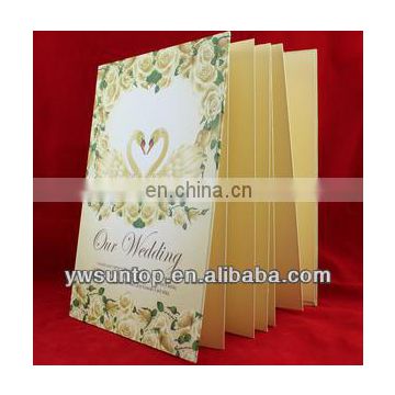 2015 Noble elegant champagne Swan folding guest book love of wedding