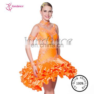 L-1181 Professional Custom Beautiful Latin Girls Dance Wear Performance Wear Fringe Latin Dress