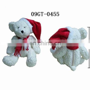 Plush Toys for Christmas Polar Bear Toy with Red Hat and Scarf