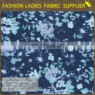 high quality 100%cotton denim fabric ,print denim fabric discharge print