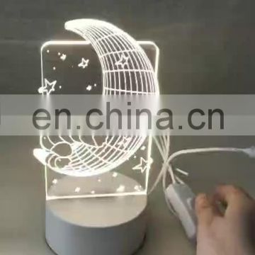 Led 3d Desk Lamp Acrylic Night Light Creative Gift Table Lamp For Bedroom