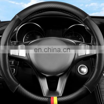 Black Hand Feel And Drape Steering Wheel Cover 38cm