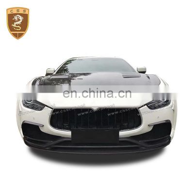 Hot CSS Design Car Front Bumper Hood Body Kit CF&FRP Material Suitable For Ghibli Wide Body Kit Parts Auto Car Accessories