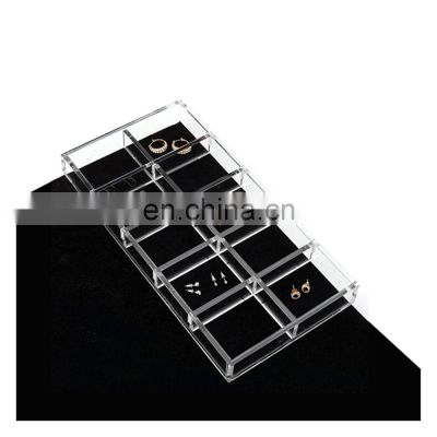 jewelry store display 10 divider earring holder custom acrylic earring tray