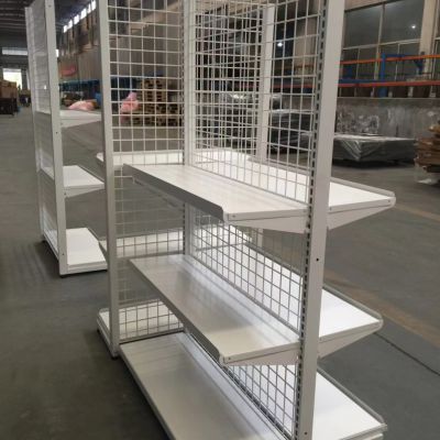 metal back mesh shelving shop fitting store fixture retail furniture 02