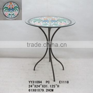 metal round coffee table for indoor and outdoor