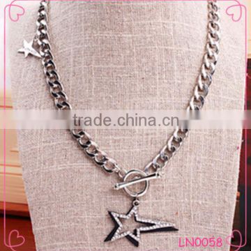 Newest Model Jewelry Silver and Gold Plated Thick Metal Chain Heavy Necklace