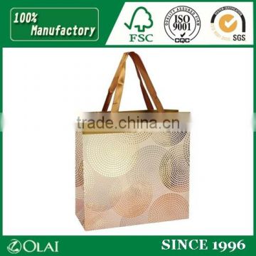 Cheap Shopping Paper Bag with Ribbon Handle
