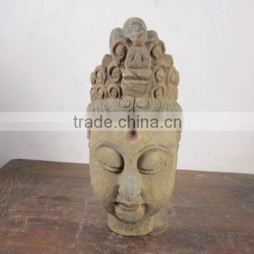 Chinese Antique Hand Carved Buddha Head Sculpture