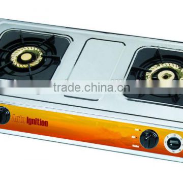 S/S 2 Burners Table Gas Cooker with Timer of 30 Minutes (S20-2)