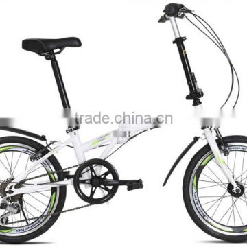 20" high quality lightweight cheap folding bike / 6 speed folded bicycle