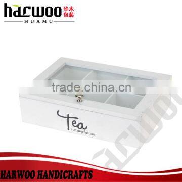 Seasons Tea box with compartments,wooden tea box with window