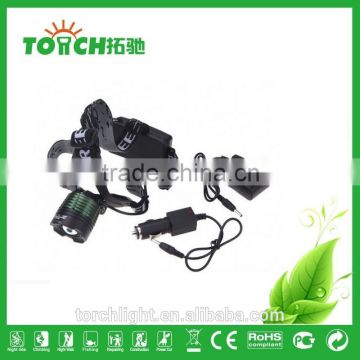 rechargeable 2*18650 high quality LED Headlight for camping&bicycle