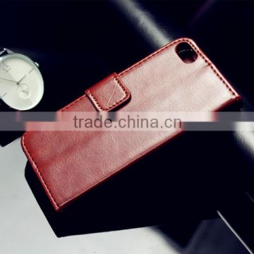 luxury leather case for iphone 5 5s wallet case, with photo and card slot phone case