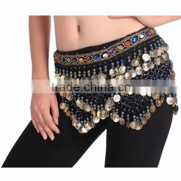 2016 Sexy Women Belly Dance Hip Scarf Wholesale 328 Coins Dance Chains Belt for Sale