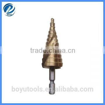 Tungsten HSS sprial fluted wood step drill