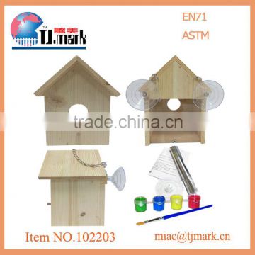 High quality suction cup new unfinished wooden bird house wholesale