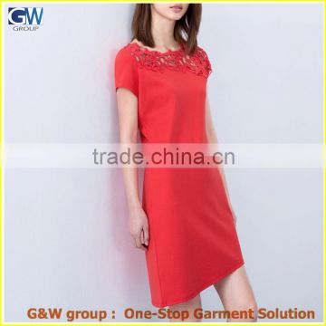 Embroidered Dress Irregular short-sleeved Embroidered Dress NEW style dress