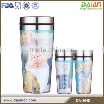 Insulated photo insertable travel mug tumbler