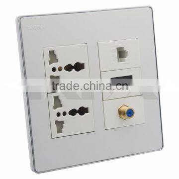 HDMI, RJ45, F TV, 2X Power wall plate Support Customization