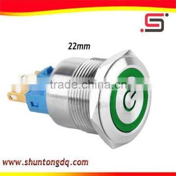 5 pin 22mm flat cover emomentary led usb push button switch in China