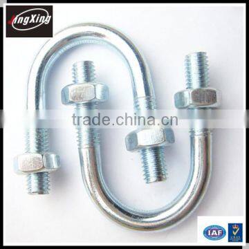 Zinc Plated Hot-rolled Steel U Bolt with Washer and Nut