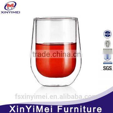 Chinese style hot sale double wall transparent drinking glass